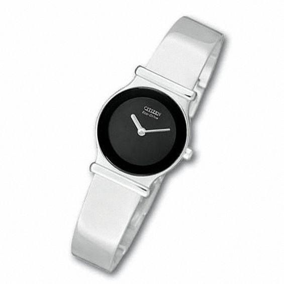 Ladies' Citizen Silhouette Stainless Steel Bangle Watch with Diamond Accents (Model: Ew9600-51Ed)
