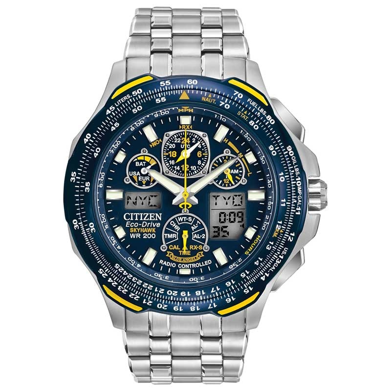Main Image 1 of Men's Citizen Eco-Drive® Promaster Skyhawk A-T Blue Angels Chronograph Watch with Blue Dial (Model: JY0040-59L)