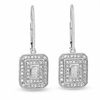 Thumbnail Image 0 of 1/3 CT. T.W. Framed Emerald Shaped Diamond Earrings in 10K White Gold