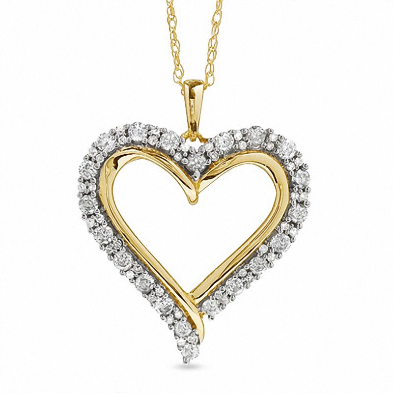 Main Image 1 of 1 CT. T.W. Diamond Heart Pendant in 10K Gold