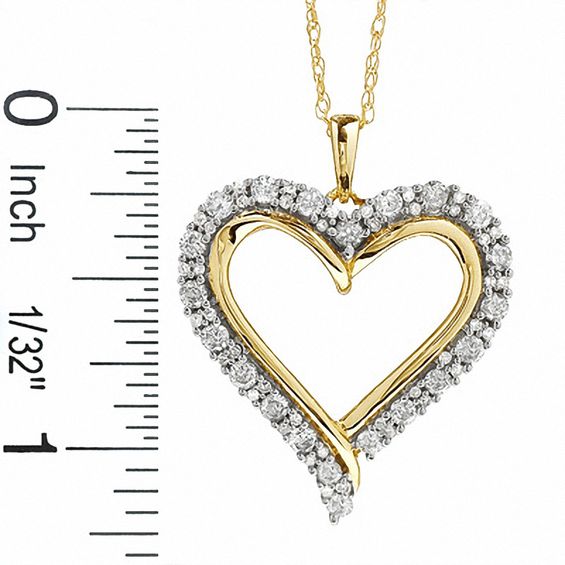 1 CT. T.w. Diamond Heart Pendant in 10K Gold