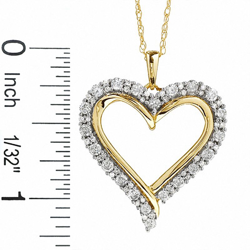 Main Image 2 of 1 CT. T.W. Diamond Heart Pendant in 10K Gold
