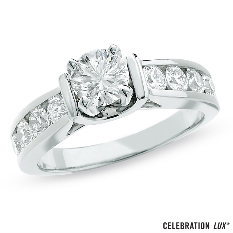 Main Image 1 of Celebration Lux® 1-1/2 CT. T.W. Diamond Engagement Ring in 18K White Gold (I/SI2)