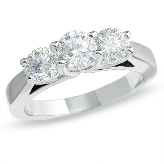 Celebration Lux® 1-1/2 CT. T.w. Certified Diamond Three Stone Ring in 18K White Gold (I/Si2