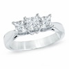 Thumbnail Image 1 of Celebration Lux® 1 CT. T.W. Princess-Cut Certified Diamond Three Stone Ring in 14K White Gold (I/SI2)