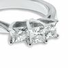 Thumbnail Image 2 of Celebration Lux® 1 CT. T.W. Princess-Cut Certified Diamond Three Stone Ring in 14K White Gold (I/SI2)