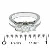 Thumbnail Image 4 of Celebration Lux® 1 CT. T.W. Princess-Cut Certified Diamond Three Stone Ring in 14K White Gold (I/SI2)