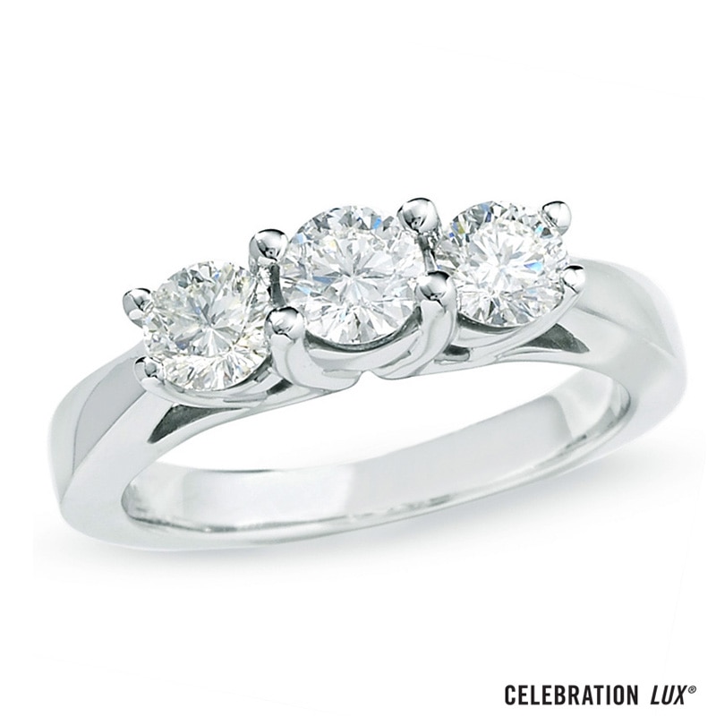 Celebration Lux® 1 CT. T.W. Diamond Three Stone Ring in 14K White Gold (I/SI2)
