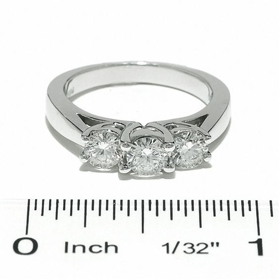 Celebration LuxÂ® 1 CT. T.w. Certified Diamond Three Stone Ring in 14K White Gold (I/Si2)
