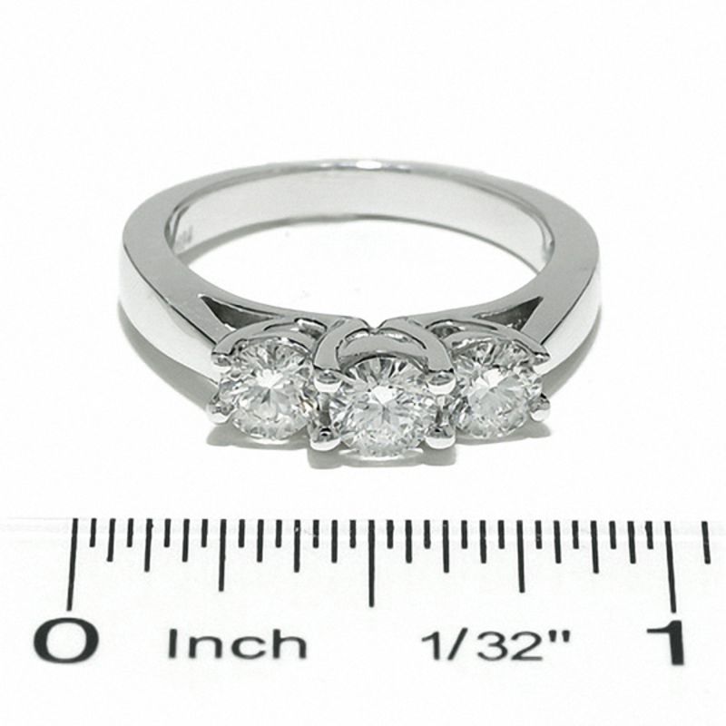Main Image 4 of Celebration Lux® 1 CT. T.W. Certified Diamond Three Stone Ring in 14K White Gold (I/SI2)
