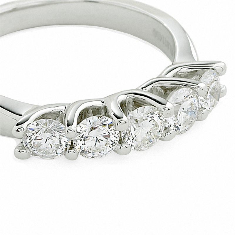 Main Image 2 of Celebration Lux® 1 CT. T.W. Diamond Five Stone Ring in 18K White Gold (I/SI2)