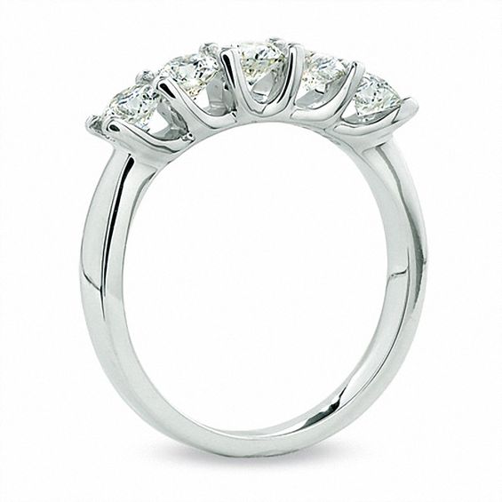 Celebration LuxÂ® 1 CT. T.w. Diamond Five Stone Ring in 18K White Gold (I/Si2)