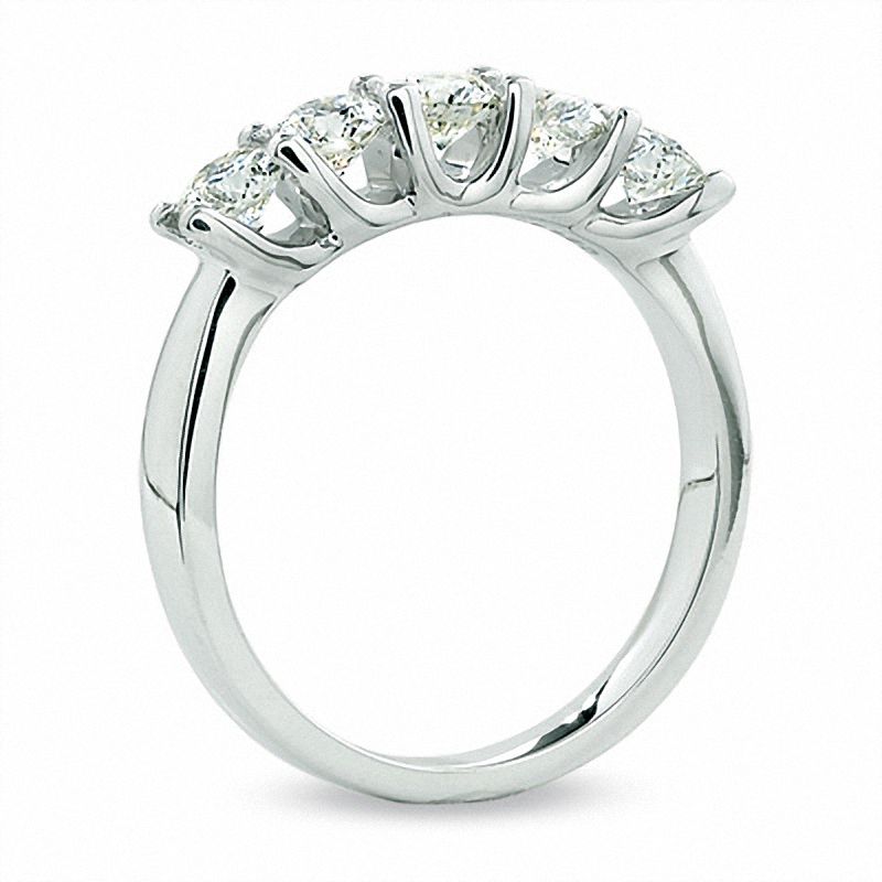 Main Image 3 of Celebration Lux® 1 CT. T.W. Diamond Five Stone Ring in 18K White Gold (I/SI2)