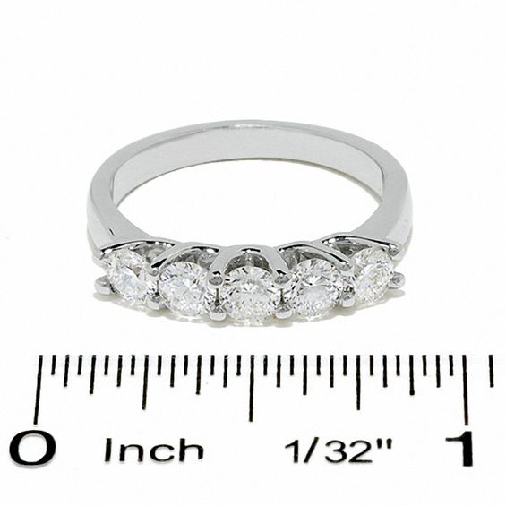 Celebration LuxÂ® 1 CT. T.w. Diamond Five Stone Ring in 18K White Gold (I/Si2)