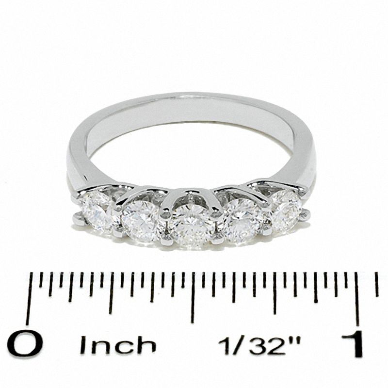 Main Image 4 of Celebration Lux® 1 CT. T.W. Diamond Five Stone Ring in 18K White Gold (I/SI2)