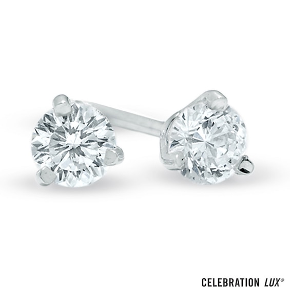 Celebration Lux® 1/3 CT. T.w. Certified Diamond Solitaire Stud Earrings in 18K White Gold (I/Si2)