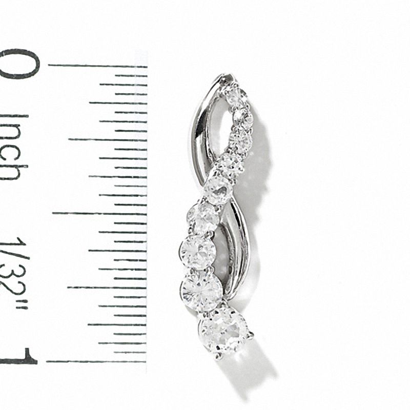 Main Image 2 of Journey Lab-Created White Sapphire Earrings in Sterling Silver