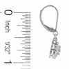 Thumbnail Image 2 of Lab-Created White Sapphire Flower Leverback Earrings in Sterling Silver