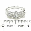 Thumbnail Image 2 of Lab-Created White Sapphire Flower Ring in Sterling Silver