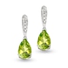 Thumbnail Image 0 of Pear-Shaped Peridot Earrings in 10K White Gold with Diamond Accents