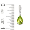 Thumbnail Image 1 of Pear-Shaped Peridot Earrings in 10K White Gold with Diamond Accents