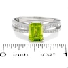 Thumbnail Image 2 of Emerald-Cut Peridot Ring in 10K White Gold with Diamond Accents