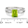 Thumbnail Image 3 of Emerald-Cut Peridot Ring in 10K White Gold with Diamond Accents