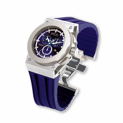 Men s Invicta Akula Reserve Chronograph Strap Watch with Blue Dial