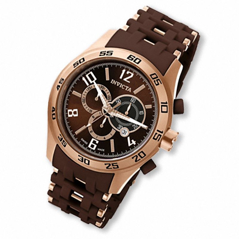 Men's Invicta Sea Spider Brown Chronograph Strap Watch (Model: 5026)