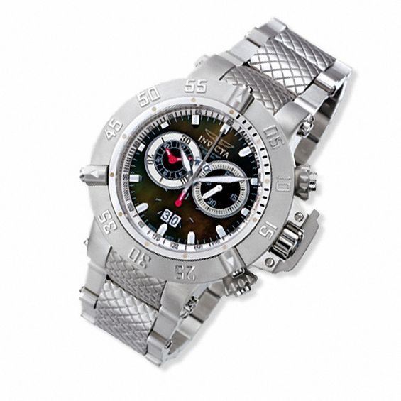 Men's Invicta Subaqua Chronograph Watch with Black Mother-of-Pearl Dial(Model:4574)