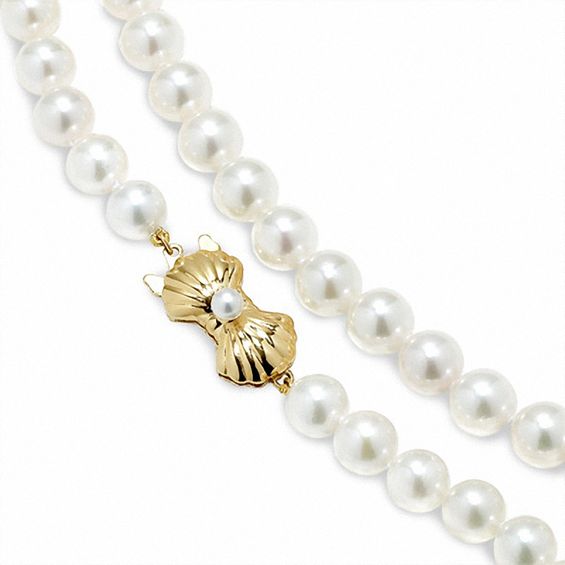 Blue LagoonÂ® by Mikimoto 6.5-7.0mm Akoya Cultured Pearl Strand Necklace with 14K Gold Clasp-22"