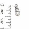 Thumbnail Image 2 of Princess-Cut Lab-Created White Sapphire Earrings in 10K White Gold