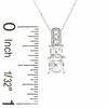 Thumbnail Image 2 of Princess-Cut Lab-Created White Sapphire Pendant in 10K White Gold