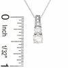 Thumbnail Image 2 of Lab-Created White Sapphire Drop Pendant in 10K White Gold