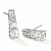 Thumbnail Image 1 of Lab-Created White Sapphire Drop Earrings in 10K White Gold