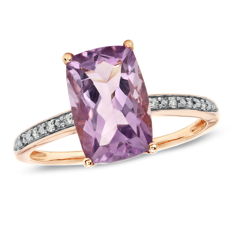 Ring with Rose Amethyst in Sterling Silver & 10kt Rose Gold