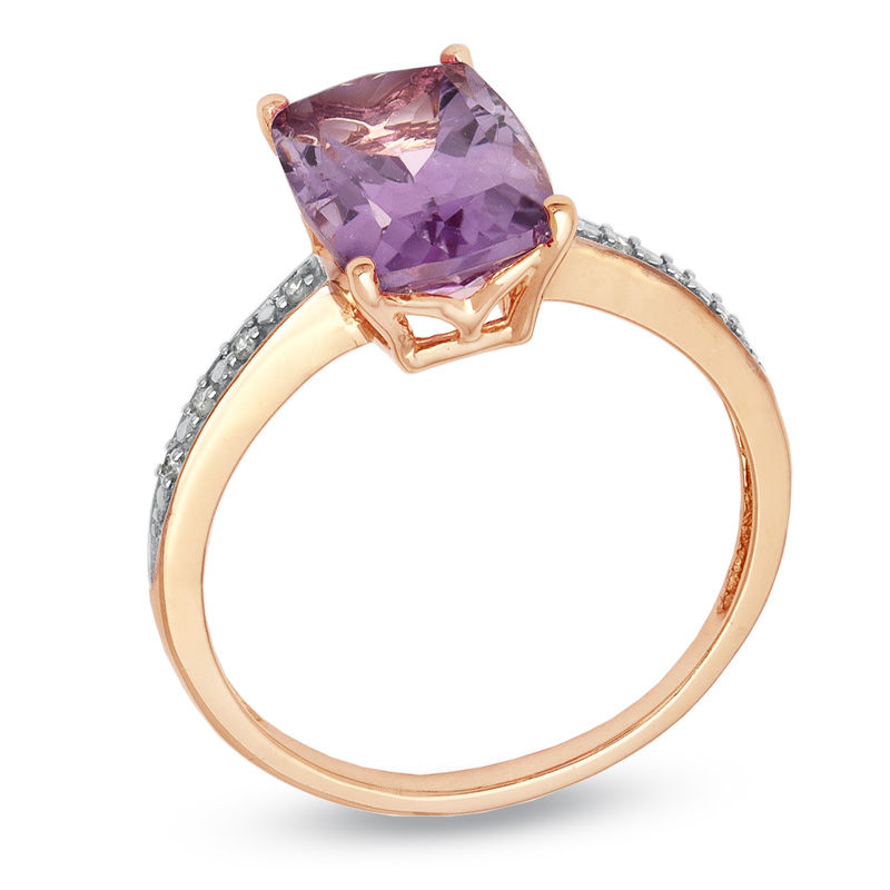 Pear Amethyst & diamond ring 14k rose gold - Quinn's Goldsmith