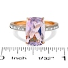 Thumbnail Image 2 of Cushion-Cut Amethyst and Diamond Accent Ring in 10K Rose Gold