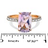 Thumbnail Image 2 of Cushion-Cut Amethyst and Diamond Accent Ring in 10K Rose Gold