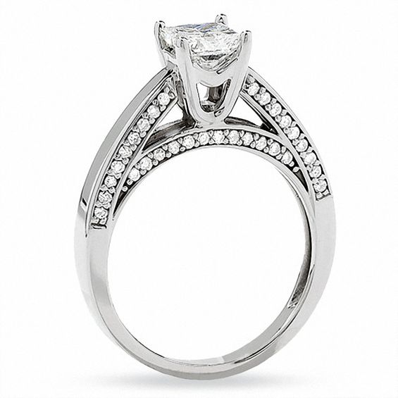 1-1/4 CT. T.w. Princess-Cut Diamond Engagement Ring in 14K White Gold