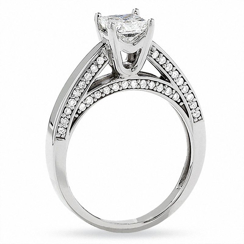 1-1/4 CT. T.W. Princess-Cut Diamond Engagement Ring in 14K White Gold