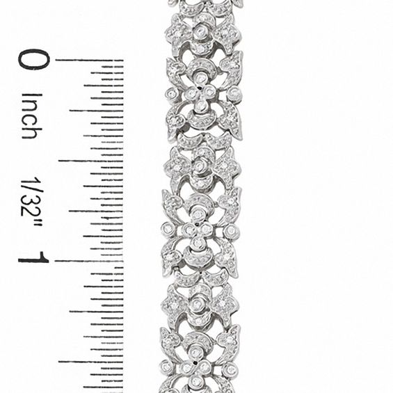 1/2 CT. T.w. Diamond Vintage-Style Scroll Bracelet in Sterling Silver