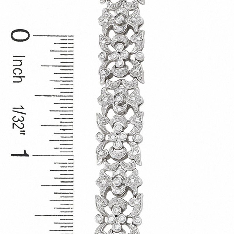 1/2 CT. T.W. Diamond Vintage-Style Scroll Bracelet in Sterling Silver