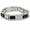 Thumbnail Image 0 of Men's 1/4 CT. T.W. Diamond Two-Tone Stainless Steel Cross Bracelet - 8.5"