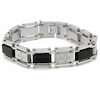 Thumbnail Image 1 of Men's 1/4 CT. T.W. Diamond Two-Tone Stainless Steel Cross Bracelet - 8.5"