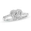 Thumbnail Image 0 of 1/3 CT. T.W. Heart-Shaped Diamond Frame Ring in 10K White Gold