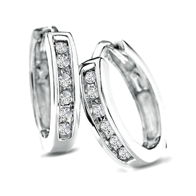 Expensive Engagement Wedding Huggie/Hoop Earrings 14K White Gold 4.21 Ct Diamond