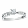 Thumbnail Image 1 of 1/4 CT. T.W. Diamond Crisscross Promise Ring in 10K White Gold