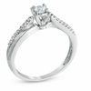 Thumbnail Image 1 of 1/4 CT. T.W. Diamond Crisscross Promise Ring in 10K White Gold