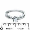 Thumbnail Image 2 of 1/4 CT. T.W. Diamond Crisscross Promise Ring in 10K White Gold